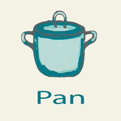 Vector illustration of a skoop blue on  background. Suitable for all types of printing.