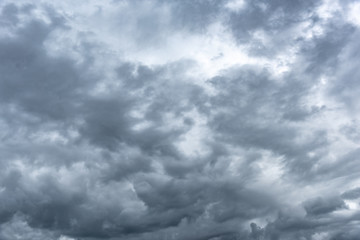 Dark rainy cloudy sky.