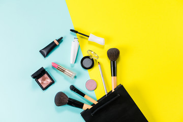 Makeup products with cosmetic. Fashion Makeup Cosmetic Set.