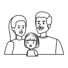 parents couple with daughter characters