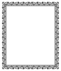 Decorative frame Elegant vector element for design in Eastern style, place for text. Floral black border. Lace illustration for invitations and greeting cards