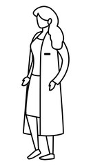 female medicine worker with uniform character
