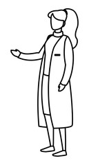 female medicine worker with uniform character