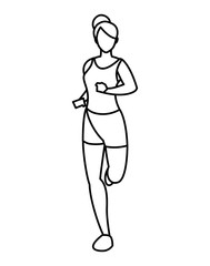 athletic woman running character