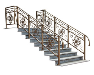 Stairs with lace railing