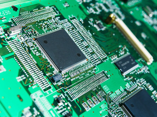  close-up microprocessor on circuit board
