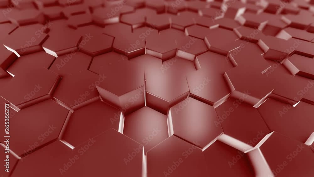 Poster 3d abstract hexagon geometric surface, light bright clean minimal hexagonal grid pattern, random wav