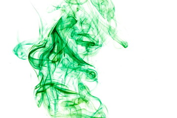Green smoke on white background
