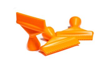 Plastic sprayer for water on a white background.