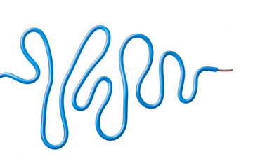 Electrical copper wire isolated on white background