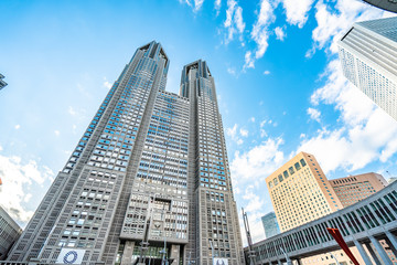 Fototapeta na wymiar TOKYO, JAPAN - November 23, 2018: Metropolitan Government Building of Tokyo, Japan which houses the Tokyo Metropolitan Government.
