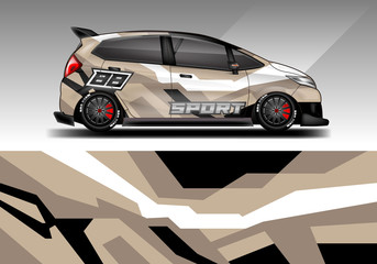 Fototapeta premium Car wrap decal design vector. Graphic abstract background kit designs for vehicle