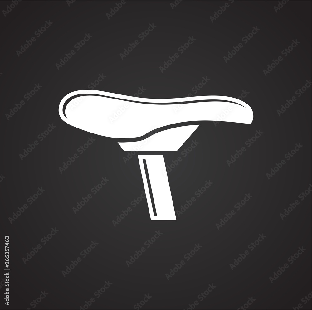 Poster bicycle seat icon on background for graphic and web design. simple vector sign. internet concept sym