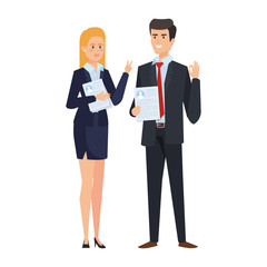 business couple with documents