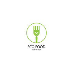 Eco Food logo template, vector illustration - Vector