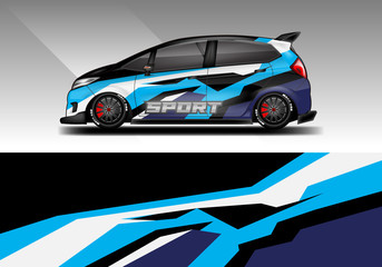 Obraz premium Car wrap decal design vector. Graphic abstract background kit designs for vehicle