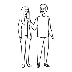 young couple avatars characters