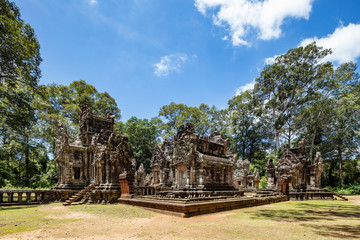 Fototapeta na wymiar One of the many smaller temples at the Angkor Wat temple complex in Siem Reap, Cambodia