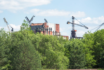 Chernobyl, Ukraine, June, 2016: Chernobyl Nuclear Power Plant. General view of Chernobyl nuclear power station.