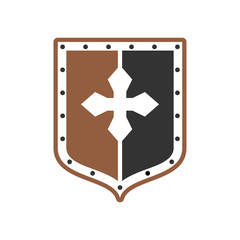 Shields and Heraldry related icon on background for graphic and web design. Simple vector sign. Internet concept symbol for website button or mobile app.