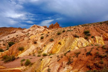 A view over Fairy Tale Canyon in Kyrgyzstan