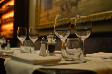 wine glasses on the table