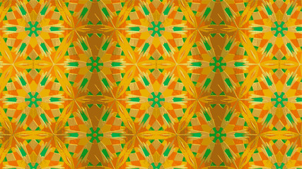 Ornate geometric pattern and artfully abstract multicolored background