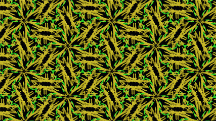 Ornate geometric pattern and artfully abstract multicolored background