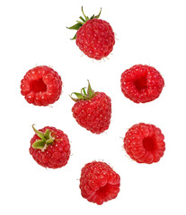 Fresh raspberry isolated on white background