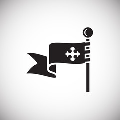Shields and Heraldry related icon on background for graphic and web design. Simple vector sign. Internet concept symbol for website button or mobile app.