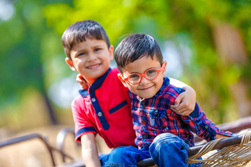 Indian Child Playing in outdoor