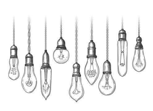 Vintage lightbulbs sketch