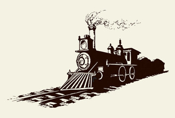 Vector illustration. Locomotive
