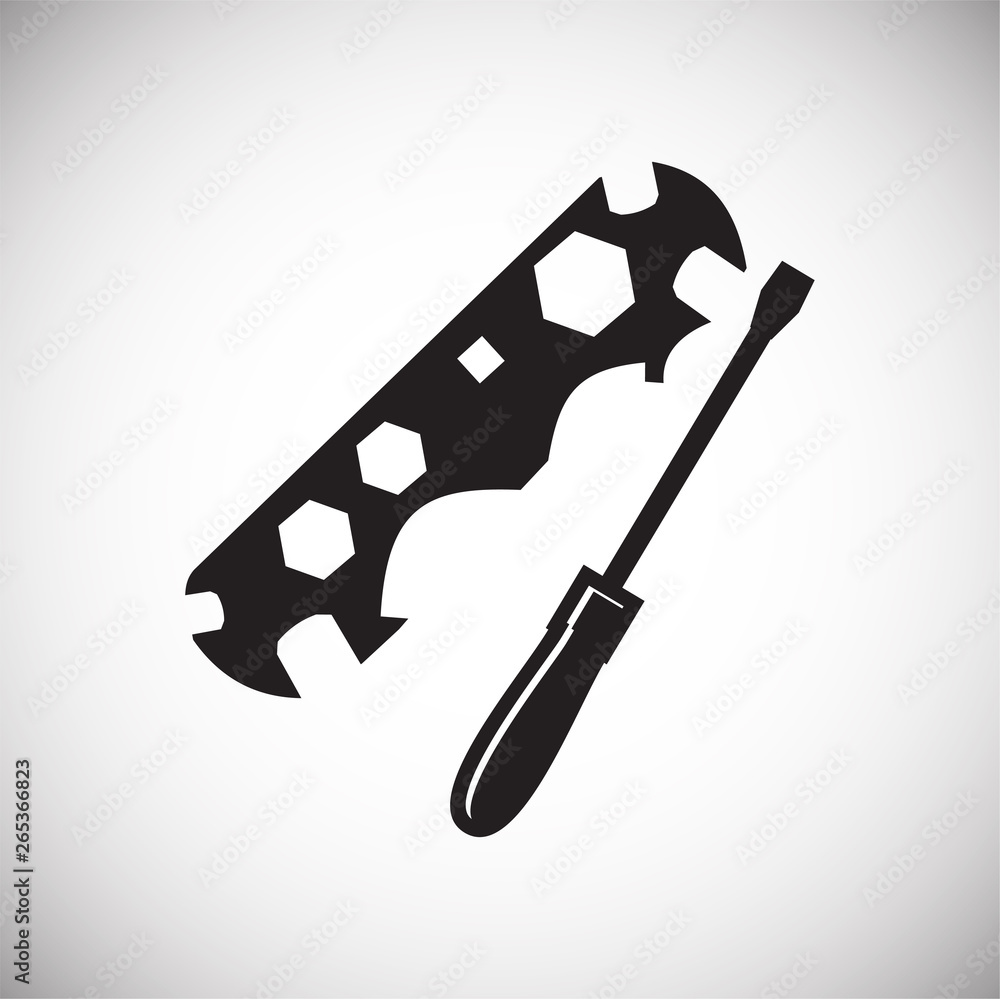 Poster bicycle tool icon on background for graphic and web design. simple vector sign. internet concept sym