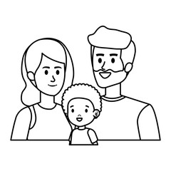 parents couple with son characters