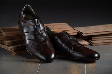 Brown crocodile shoes