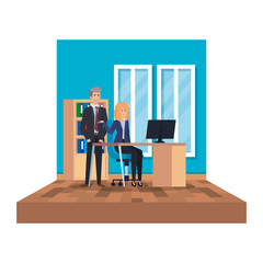 Fototapeta premium business couple in the office scene