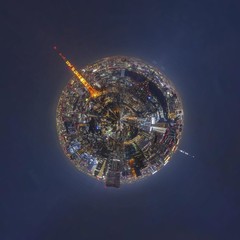 Tiny planet Japan Tokyo