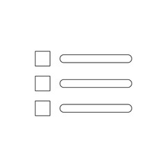 bullet list outline icon. Signs and symbols can be used for web, logo, mobile app, UI, UX