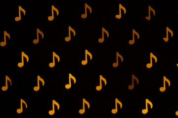 Musical notes. Blinking abstract background