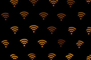 WIFI symbol abstract background. Icon connection to the wifi, wireless network icon. Mobile technology concept 