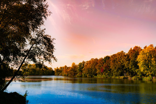 A very amazing an colorful sunrise in Germany. A beautiful sky.