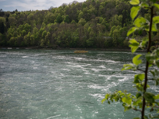 Rhine Falls in Switzerland early spring time