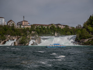 Rhine Falls in Switzerland early spring time