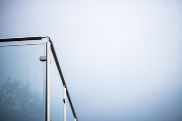 Metal railings and glass wall outdoor