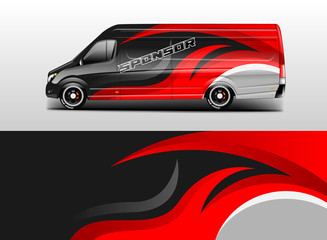 Fototapeta premium Van wrap design. Wrap, sticker and decal design for company. Vector format