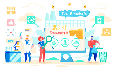 Vector Illustration Eco Standards Cartoon Flat.