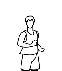 athletic man running character