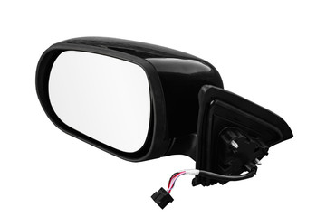 Rear-view mirror on a white background