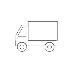 delivery shipping transport truck van vehicle outline icon. Signs and symbols can be used for web, logo, mobile app, UI, UX